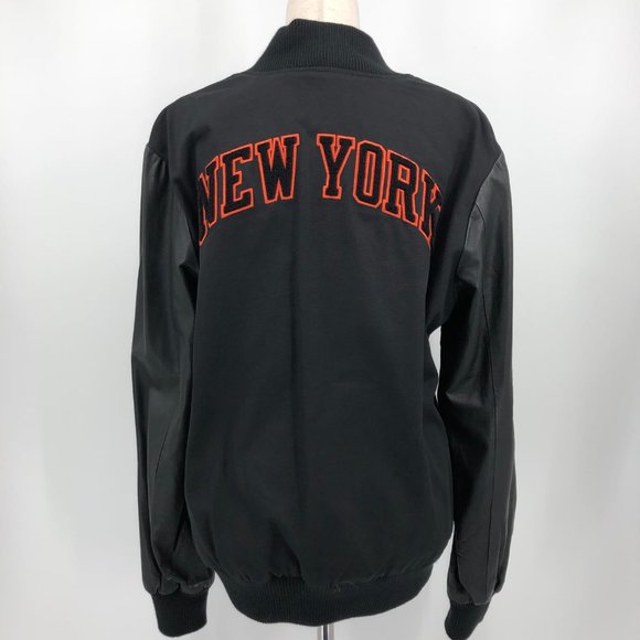 RACHEL Rachel Roy Black/Orange Embroidered Varsity Jacket | Size XL - Picture 3 of 5
